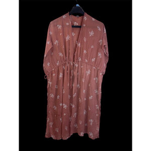 Women's Charlotte Russe Plus 1X Rust White Floral Swim Coverup #24